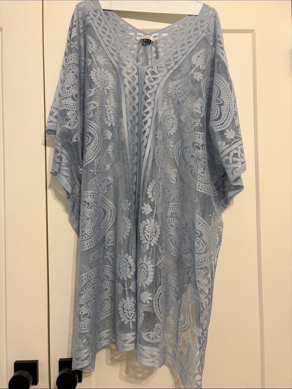 David and Young Light Blue Lace Swim Coverup